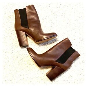 Very stylish brown and black ankle boots